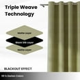 thumbnail image 4 of Casableu 50" W x 108" L 85% Blackout Curtains, Set of 2, Thermal Insulated (Light Green), 4 of 6