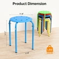 thumbnail image 3 of VINGLI 17.7in Plastic Stackable Stools Portable Stacking Chairs Nesting Stool Decoration Round Stools Pack of 6 for Home Outdoor Indoor Office, Colorful, 3 of 6