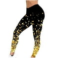 thumbnail image 5 of lcziwo Today's Sales, Women's Sequin Printed Leggings Fashion Glitter Sparkle Print New Years Pants Casual High Waist Compression Tummy Control Yoga Tights Multicolor L, 5 of 7