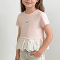 thumbnail image 5 of Eltusu T-Shirts for Girls, Fashion Crewneck Short Sleeve Lace Summer Tops Pink Size 6 T, 5 of 6