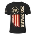 thumbnail image 4 of Leey-World American 250 Anniversary Shirt 4th of July Shirts for Men Patriotic American Flag Tshirts 250th Anniversary Independence Day Tees Tops(Black,L), 4 of 5