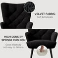 thumbnail image 5 of Daluvenix Adjustable Legs Accent Chair, Velvet/Leather Upholstery, High Wide Armrest & Thick Pad, 300LBS Weight Capacity Single Sofa, Black, 5 of 6