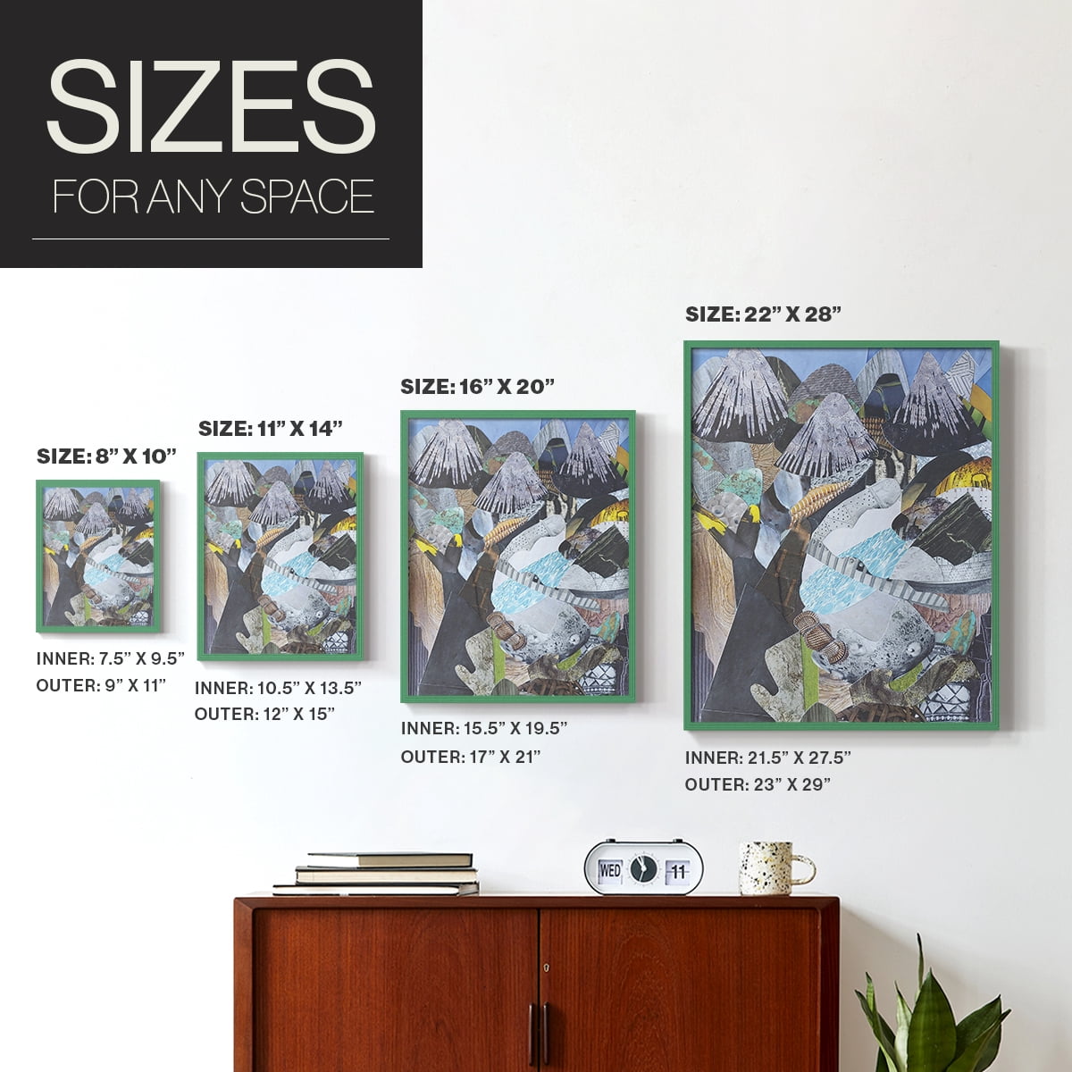 Arizona Highways Framed Print in Green Solid Wood Framed Print No Nail Hanging