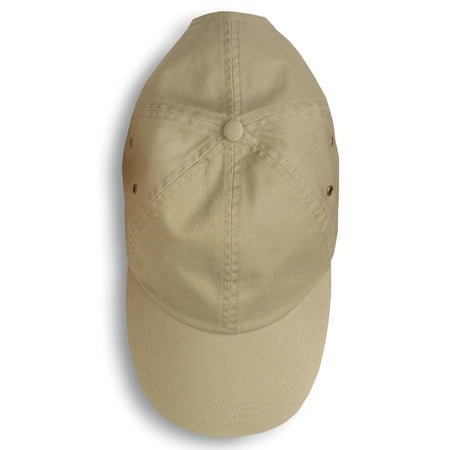 Solid Low Profile Cap - Anvil Solid Low Profile 6 Panel Unconstructed Twill Cap, Khaki, One Size