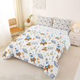 thumbnail image 2 of Manfei Cute Spaceship Planets King Size Comforter Sets,Celestial Stars Comforters King Size,White Orange,Colorful Stars Reversible,3 Pieces,1 Comforter and 2 Pillowcases, 2 of 7