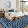thumbnail image 5 of GlowSol 8'x10' Area Rugs for Living Room, Modern Abstract Area Rug Low Pile Non-Slip Geometric Stripes Carpet, Soft Foldable Bedroom Rug, Blue, 5 of 8