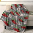 thumbnail image 3 of Red Truck Christmas Throw Blankets, Merry Christmas Tree Soft Fleece Blanket Decorative for Home Sofa Couch Chair Living Bedroom,40x50 Inches, Winter Snowflake Grey, 3 of 6