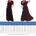 thumbnail image 2 of Vestidoo Formal Vestido de corte A con cuello en V, corte holgado, traje de vacaciones de estilo vintage para mujer Ygjytge Rojo T M para Mujer, 2 of 5