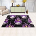 thumbnail image 3 of Baseball Purple Fire Area Rugs Colorful Large Non-Slip Floor Mat Decorative Carpets Doormat for Kitchen Living Dining Dorm Playing Room Bedroom 31 x 20inch, 3 of 7