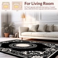 thumbnail image 2 of ODIKA 4'x6' Machine Washable Non-Slip Area Rug, French Country Medallion Blooms with Curled Vine Scrollwork High Traffic Rug, White, 237430, 2 of 7