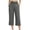 Gray, variant on Women's Wrinkle Resistant Light Knit Capri Palazzo Trousers,High Smocked Waistband Side Pocket Walking Capri Pants Navy L
