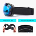 thumbnail image 3 of Gafas de snowboard para hombre y mujer, protección para jóvenes, antivaho en la parte superior de las gafas, gafas de nieve de invierno con lente esférica extraíble, 3 of 5