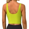 thumbnail image 3 of Vsdgher Yellow Print Women Sleeveless Athletic Tank Top Built-in Bra Camisole Sports Vest for Yoga Running Fitness Exercise with Removable Pads, 3 of 8