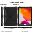 thumbnail image 7 of FJLBDE Case for iPad 9th 8th 7th Gen 10.2 inch 2021 2020 2019 with Butterfly Stand, Heavy Duty Rugged Protective Cover with Pencil Holder Shoulder Strap for Kids Girls, Black, 7 of 7