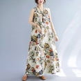thumbnail image 3 of SPZTSX Womens Plus Size Sleeveless Crew Neck Floral Print Maxi Dress Summer Bohemian Beach Vacation Sundress, 3 of 4