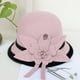 thumbnail image 1 of Sombrero de copa pequeño con flores tridimensionales, sombrero de lana de otoño e invierno, sombrero de pescador informal con forma de cúpula de estilo coreano para mujer, 1 of 6