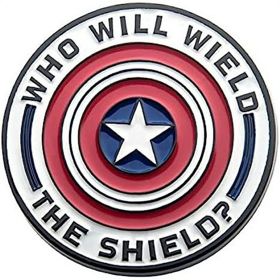 Captain America Who Will Wield the Shield Pin Badge, 10cm, Stainless Steel