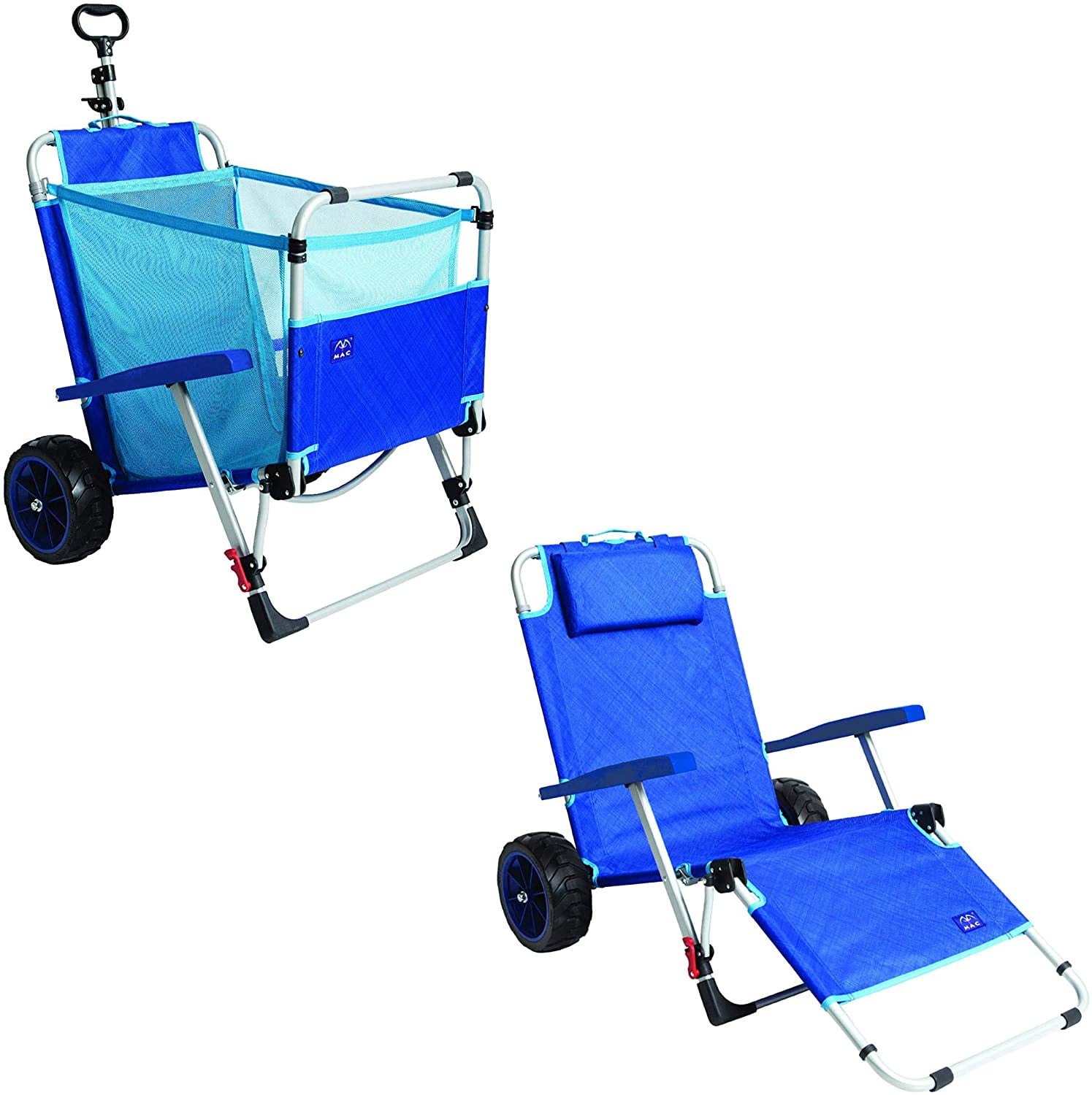 Beach Cart for Sand, Foldable Beach Wagon Cart Lounger Tanning Chair