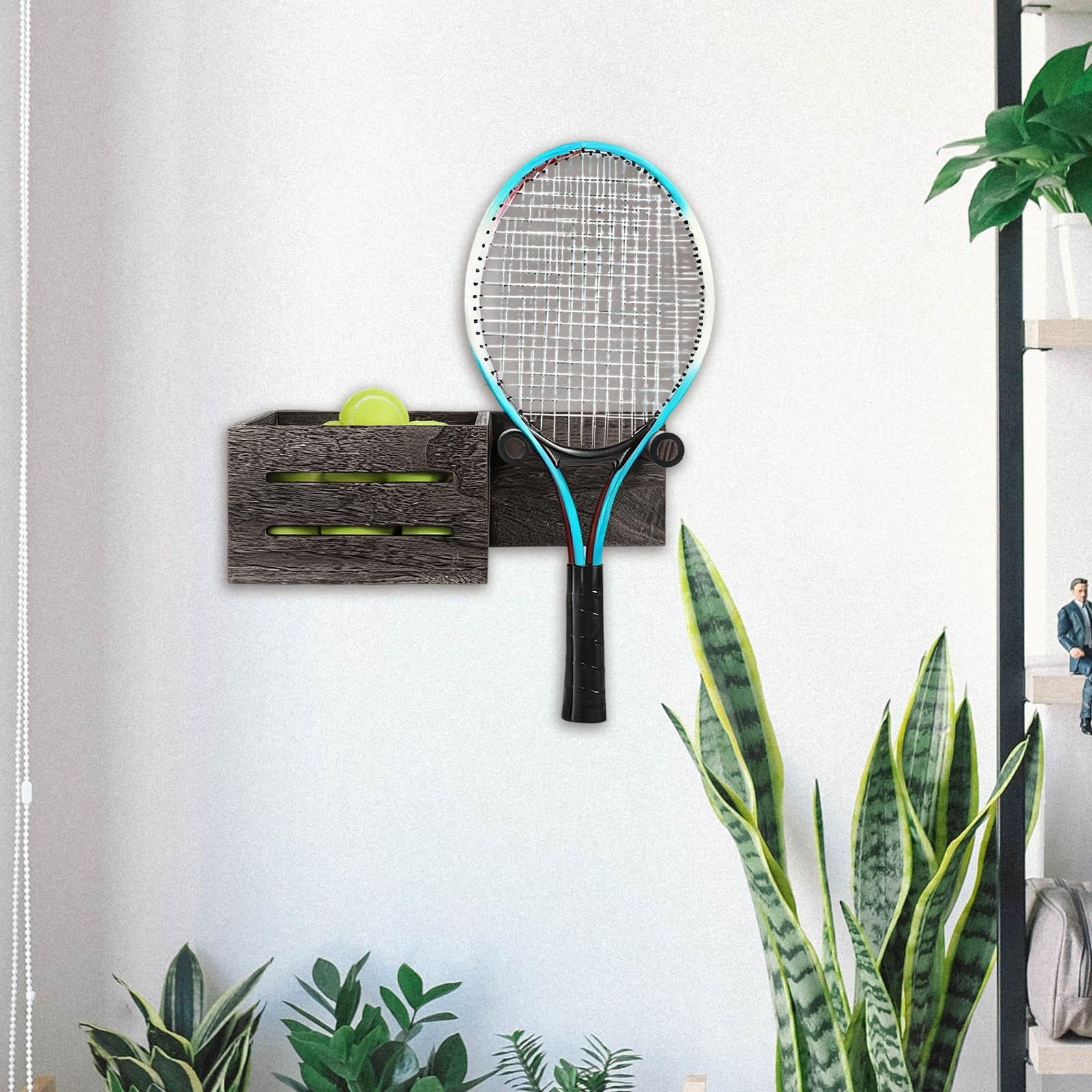 GARENDE Tennis Racquet Holder Badminton Racket Holder Accessory Tennis Equipment Organizer Wall Mounted for Club Gym Game Room Garage