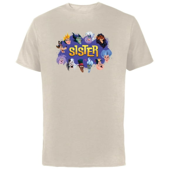 Disney Villain Squad Family Trip Vacation Reunion Sister - Short Sleeve Cotton T-Shirt for Adults - Customized-Natural