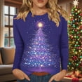 thumbnail image 2 of Long Sleeve Shirts for Womens 2025 Christmas TShirts Casual Trendy Xmas Printing Blouses Soft Crewneck Christmas Shirt Pullover Tops, 2 of 9