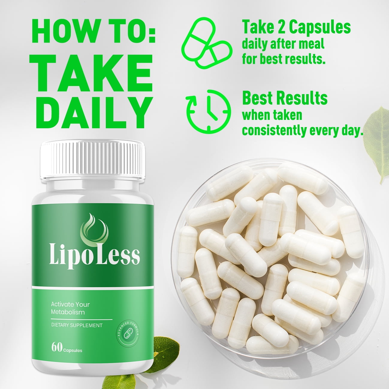LipoLess Advanced Formula Pills Supporting Energy and Healthy Lifestyle Lipo Less 180 Capsules