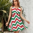 thumbnail image 7 of Christmas Chevron Pattern Green, Red And White Christmas Dress Summer Street Style Dresses Female Sleeveless Printed Sundress, 7 of 7