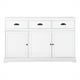 thumbnail image 1 of Costway Aparador con 3 Cajones y 3 Puertas Mueble con Repisa Regulable para Comedor Zapatero Consola y Aparador Blanco 136 x 42,5 x 86 cm, 1 of 10