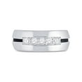 thumbnail image 2 of FB Jewels 10kt White Gold Mens Round Diamond Wedding Black Groove Band Ring 1/2 Cttw Size 9, 2 of 4