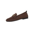 thumbnail image 2 of Miluxas Loafers for Women Comfortable Slip On Flats with Memory Foam for Daily Wearing Brown 7(39), 2 of 9