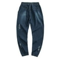 thumbnail image 2 of Mens Casual Jogger Jeans With Drawstring Plus Size Ripped Distressed Streetwear Clothes, 2 of 3