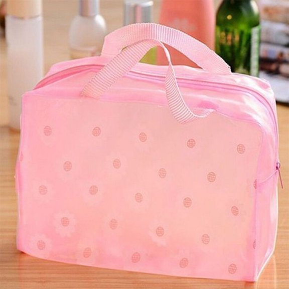 Durable Portable Cosmetic Women Bath Toiletry Makeup Organizer Pouch Wash Bag PINK
