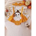 thumbnail image 2 of Suealasg Newborn Girl Romper +Headband 2Pcs Baby Girls Halloween Clothes 3 6 9 12 18 Months Infant Girls Long Sleeve Ghost Embroidery Romper, 2 of 8