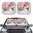 thumbnail image 2 of Kll Bird And Floral Windshield Sun Shade 2-Piece Foldable Car Front Window Sunshade For Most Sedans Suv Truck- Large, 2 of 7