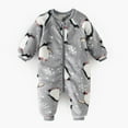 thumbnail image 2 of WRKEKC Infant Fleece Romper Print Zipper Front Thickened Warm Snug Comfortable Fitting Fall Winter Jumpsuit for Boys and Girls 0 Months-3 Years, 2 of 9