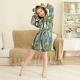 thumbnail image 3 of FORMRS Niños Bathrobe Unisex Hooded Robe Soft Plush Pajamas Sleepwear, Size 4-6T, Pine Tree, 3 of 7
