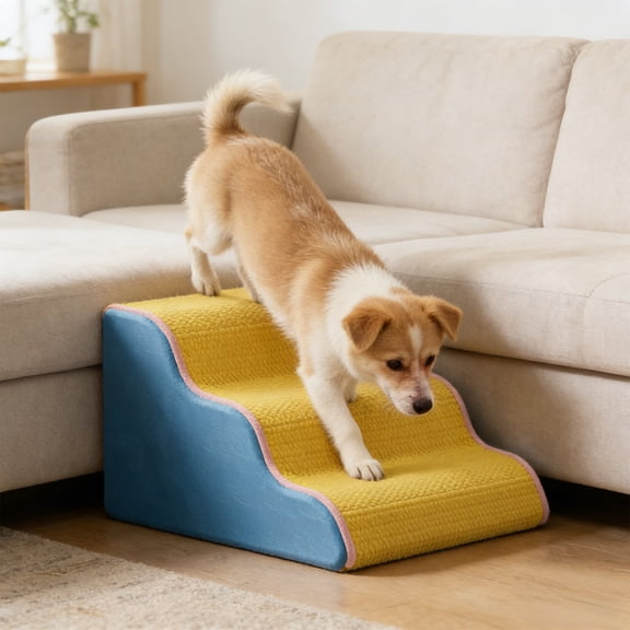 Lightweight Pet Supplies Pet Steps for Bed Couch Sofa, Portable Dog Stairs for High Beds with Removable Washable Cover, Sturdy Dog Ramp for Bed for Small Medium Senior Dogs