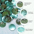 thumbnail image 2 of Uxcell 80-Pack Conchas Planas Redondas Naturales de 15 mm, Cuentas de Moneda Redonda Plana con Agujero, Concha de Madreperla para Joyería [Azul Lago], 2 of 7