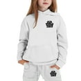 thumbnail image 3 of WOYY Girls Outfits Casual Letter Print Hoodie Pants Comfy Sweat Suit for Kids, Sizes 2-13, 3 of 3