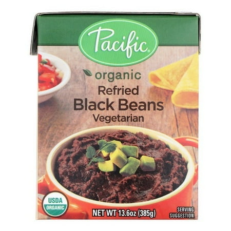Pacific Natural Foods Refried Black Beans - Vegetarian - pack of 12 - 13.6