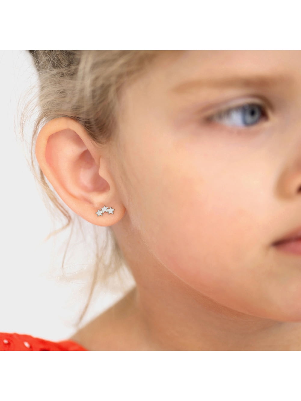 A Band of Stars Kids / Children's / Girls Earrings Screw Back - Sterling Silver