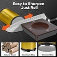 thumbnail image 4 of Rolling Knife Sharpener Kit, Upgraded Roller with Leather Strop for Kitchen Knives, 4-Disc Stone Sharpener 15-22 Degree Sharpening, Gold, 4 of 8