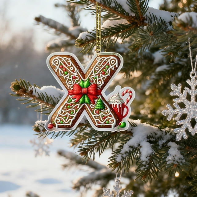 SDNall Christmas Tree Decorations, 26 Letters Christmas Tree Decoration Pendant Christmas Tree Ornaments Personalized Diy Christmas Ornaments Christmas Decoration Xmas Tree Hanging Decor Feature