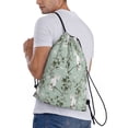 thumbnail image 3 of Drawstring Backpack, White Parrot On Branch Butterfly Light Waterproof Sports Gym Bag Draw String Back Bag for Men Women, Sackpack Cinch Workout Bag for Sports, Travel, Swimming, Beach, 3 of 8