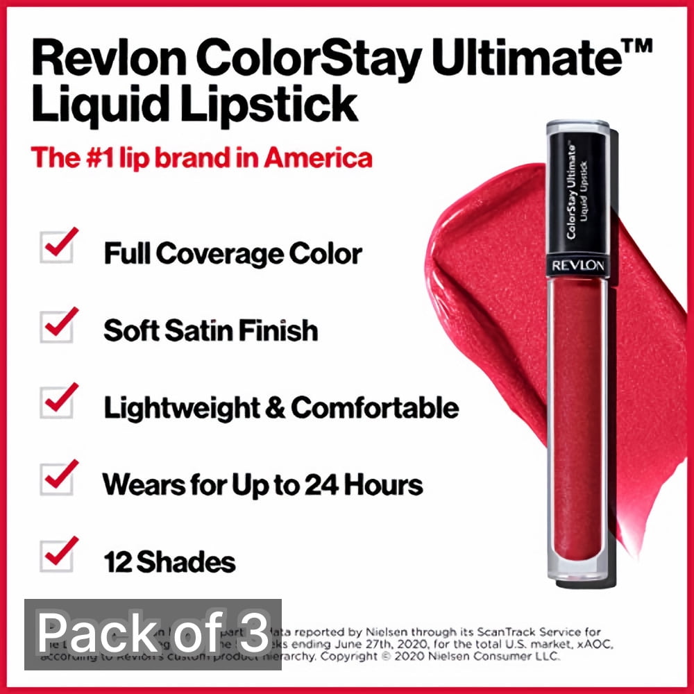 Revlon ColorStay Ultimate Liquid Lipstick, Stellar Sunrise (Pack of 3)