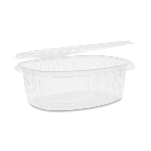Pactiv Corp. YCA910480000 EarthChoice 48 oz. Recycled PET Hinged Container - Clear (190/Carton)