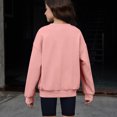 thumbnail image 4 of Resicozy Girls Sweatshirt Crewneck Solid Tops for Kids Long Sleeve Fall Winter Clothes, Casual Solid T-shirts, Teen Warm Pullover 3-15 Years Pink 170, 4 of 4
