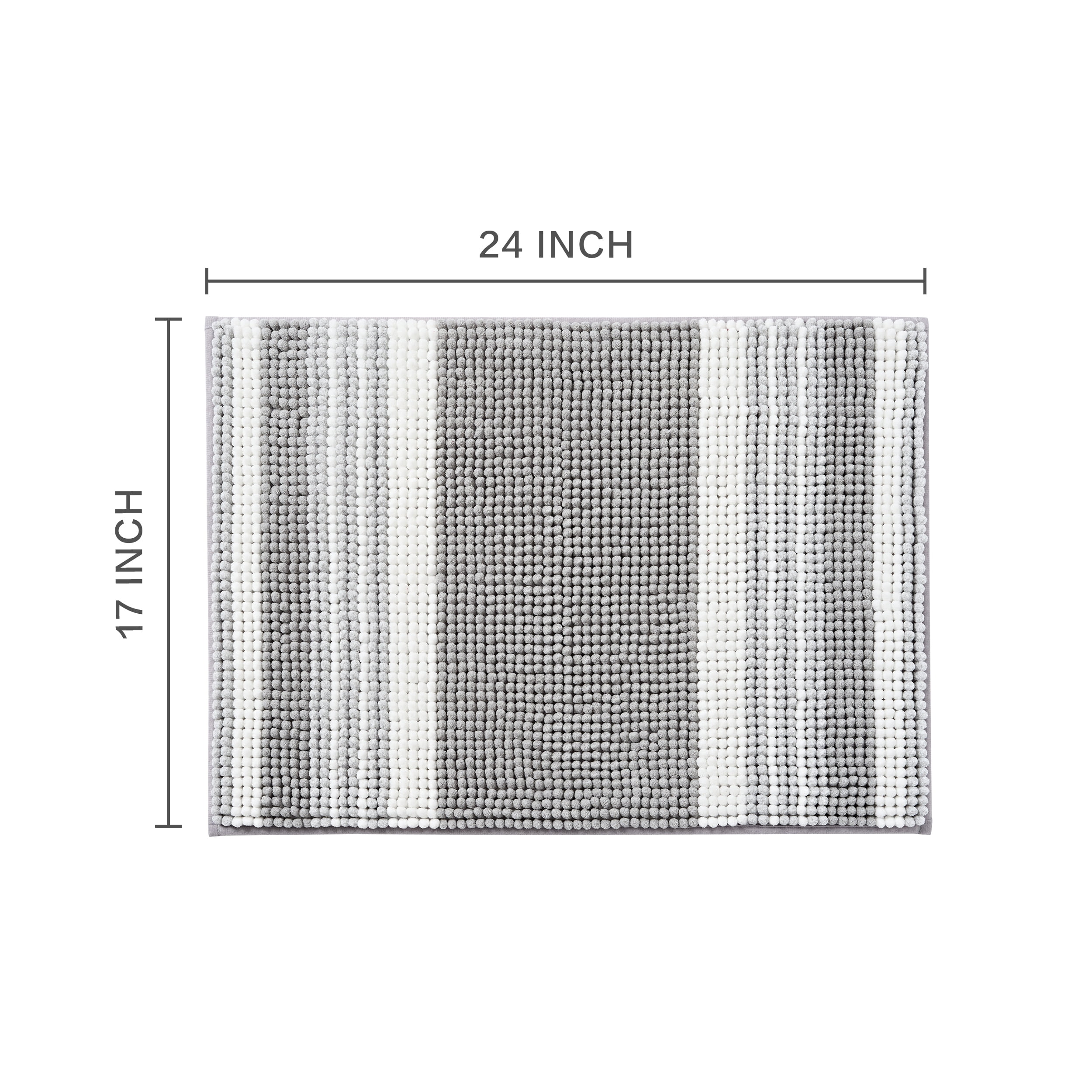 Mainstays Performance Foam Noodle Bath Rugs, 17"x24" Silver
