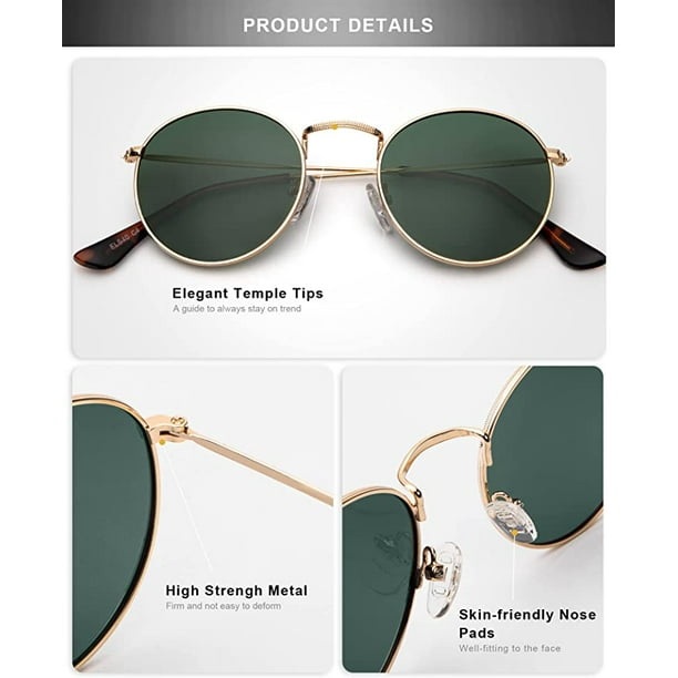 Jiuedso Nssiw Round Sunglasses For Women And Men, Premium Round Metal Sunglasses With Polarized Lens And Uv Protection Other