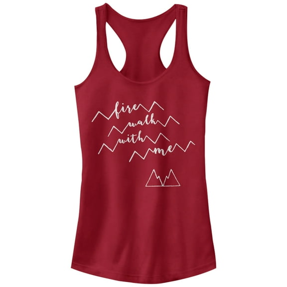 Junior's Twin Peaks Fire Walk With Me Mountain  Racerback Tank Top Scarlet X Large